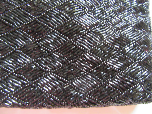 1990's Black Beaded  Purse Never Used Vintage Accessories