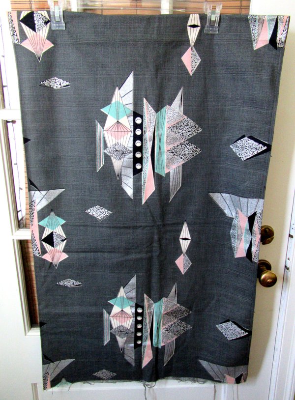 Vintage Barkcloth Fabric ORIGINAL 1950's Mid Century 