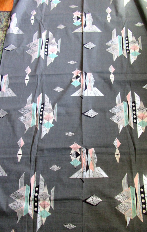 Vintage Barkcloth Fabric ORIGINAL 1950's Mid Century 
