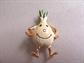 Anthropomorphic Happy Onion Pin Figural Vintage Costume Jewelry Veggie 