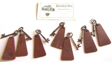 Seven Antique Skeleton Room Keys Plainfield Inn Vermont 