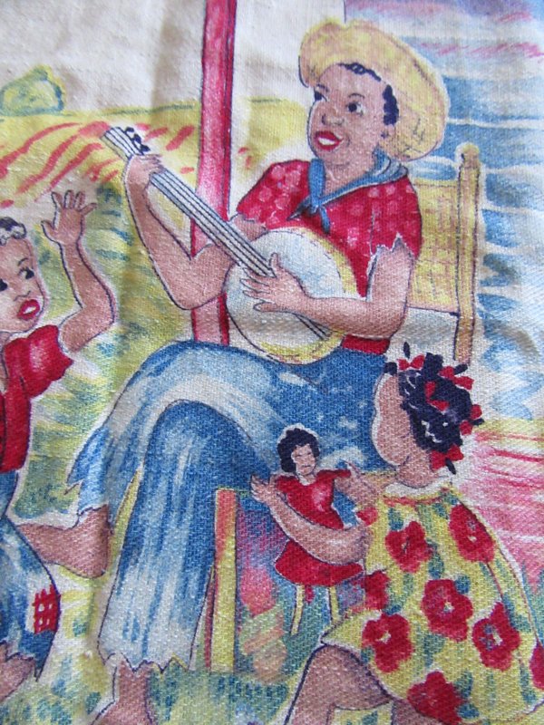 Vintage Black Americana Kitchen Dish Towel Vintage Textiles 