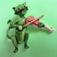 Anthropomorphic Pin JJ Jonette Signed Cat Playing Fiddle or Violin Figural Vintage Costume Jewelry 