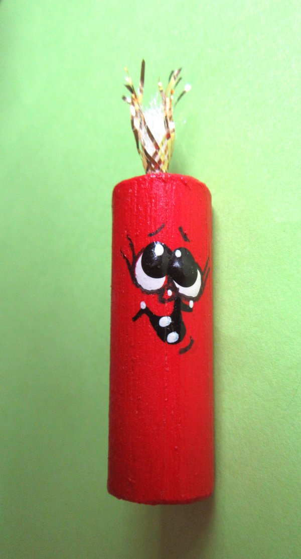 Vintage Anthropomorphic Fire Cracker Pin Vintage Jewelry 