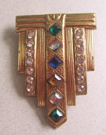 Art Deco Rhinestone Dress Clip Vintage Jewelry