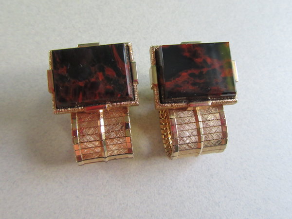 Vintage 1970’s  Stone Wrap Cufflinks Mens Jewelry