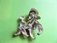 Anthropomorphic Poodle Pin JJ Jonette  Dark Yellow Cowboy Hat Vintage Costume Jewelry Figural Country Western