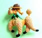 Anthropomorphic Poodle Pin Signed JJ Cowboy Vintage Jewelry 