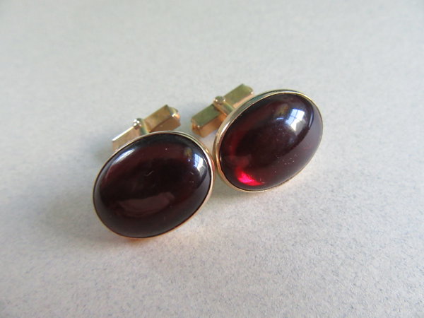 Vintage Swank Red Cufflinks Gold Filled Men's Jewelry
