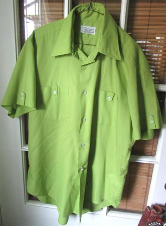 Men's Guardsman Chartreuse Green Sports Shirt Vintage Clothing