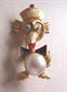 Anthropomorphic Pin Google Eyes Wacky Pelican in Hat and Bow Tie Google Figural Vintage Costume Jewelry