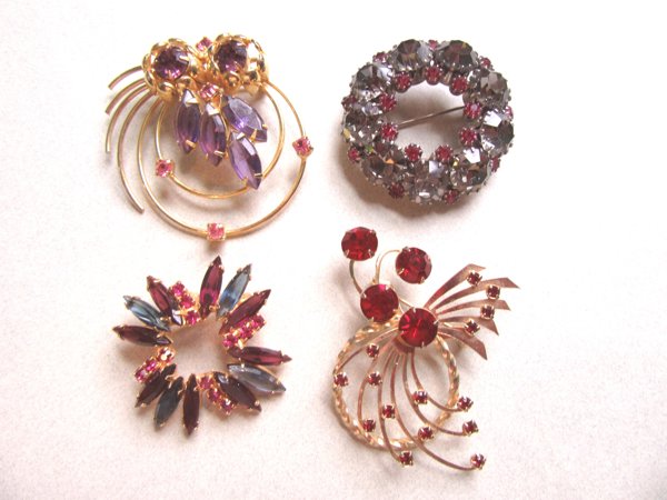 Vintage Rhinestone Pins Lot  Brooches