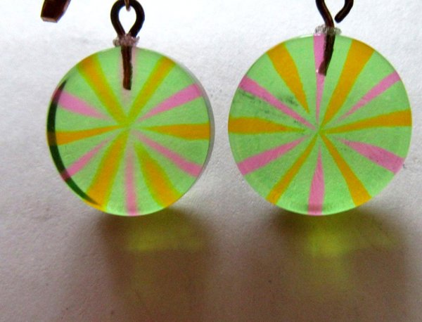 Mod 1960's Lucite Earrings Vintage Jewelry 