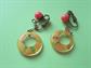 Mod 1960's Lucite Hand Painted Hoop Earrings Clip On Vintage Costume Jewelry