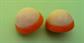 Vintage 1960's Mod Dome Clip Earrings Signed Germany Costume Jewelry Yellow and Orange