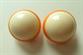 Vintage 1960's Mod Dome Clip Earrings Signed Germany Costume Jewelry Yellow and Orange