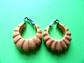 Scalloped Bakelite Hoop Clip On Earrings v\Vintage Costume Jewelry