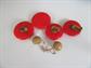 Vintage Red Bakelite Clip On Earrings For Repair of Crafts Free Pea Green Screw Ons Destash