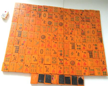 Bakelite Mahjong Tiles Lot 152 Pieces Vintage Games 