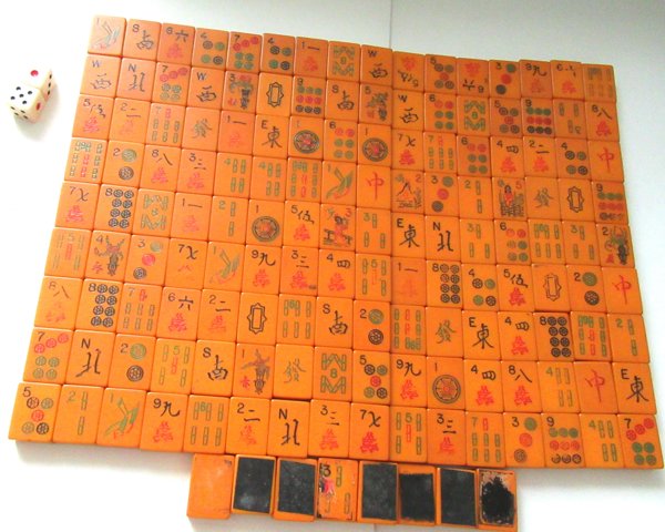 Bakelite Mahjong Tiles Lot 152 Pieces Vintage Games 