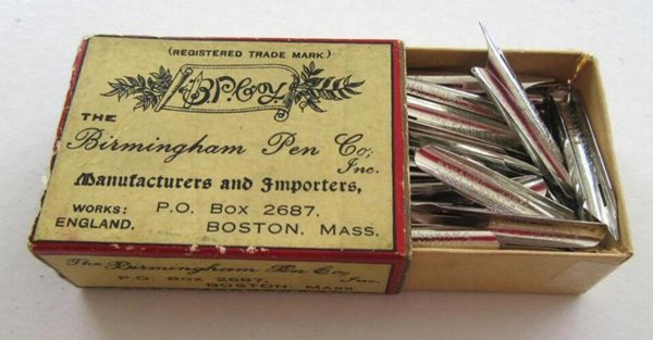 Antique Birmingham Pen Knibs Lot Never Used Dip Pen Calligraphy