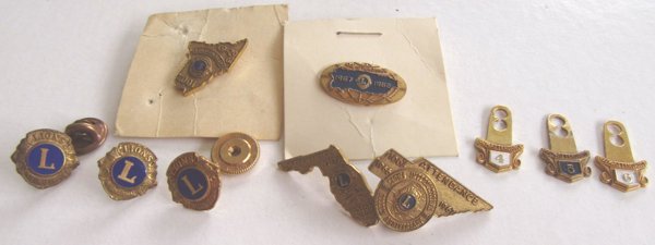 Vintage Lions Club Pin Lot 1960's Fraternal Collectibles