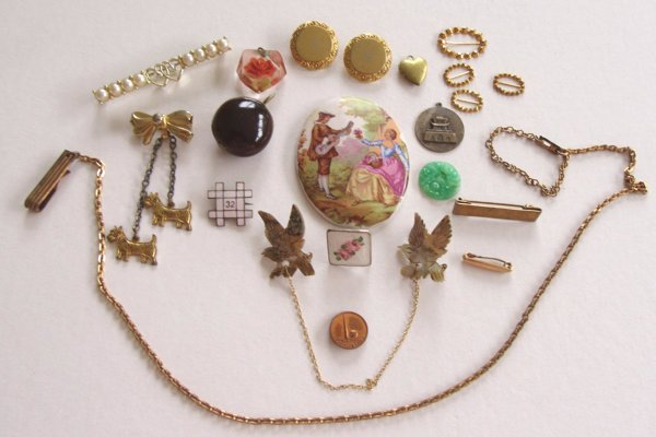 Vintage and Antique Junk Jewelry Parts Lot