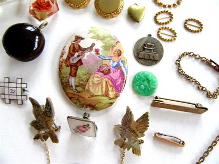 Vintage and Antique Junk Jewelry Parts Lot