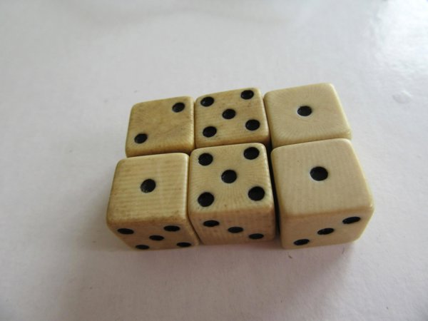 Antique French Ivory Celluloid Dice Lot Game Pieces