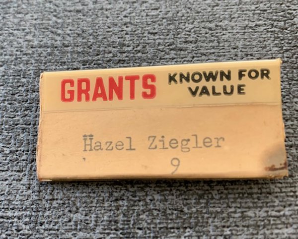 Vintage Grants Department Store Employee Name Tag 