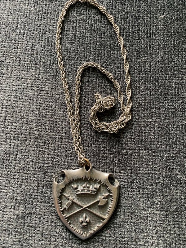 Vintage Crown Shield Necklace Renaissance Fair Accessories 
