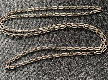 Vintage Silver Tone Textured Large Chain Link Necklace 