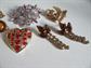 Vintage Rhinestone Pin and Earrings Lot Plus Free Brooch Costume Jewelry Red Rhinestone Coro Screwback