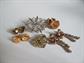 Vintage Rhinestone Pin and Earrings Lot Plus Free Brooch Costume Jewelry Red Rhinestone Coro Screwback