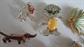 Vintage Figural Pin Lot Critters Fish Parrot Dachshund  Bug Lizard Lions Costume Jewelry Lot