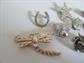 Rhinestone Pin Jewelry Lot Dragonfly Bug Star Earrings Vintage Costume Jewelry