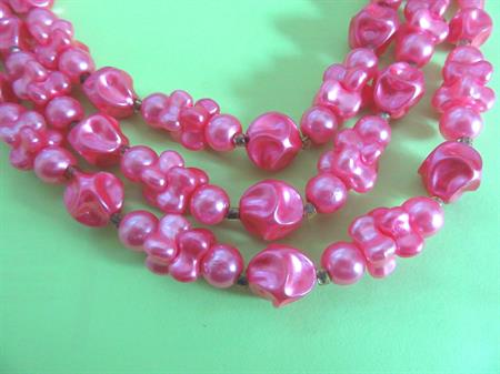 Vintage 1950's Pink Necklace Hong Kong 