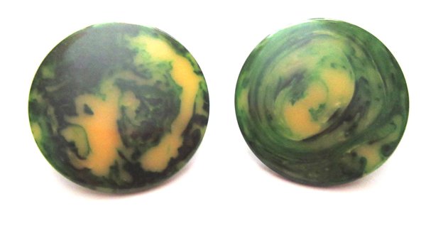 Vintage Bakelite Earrings Creamed Spinach