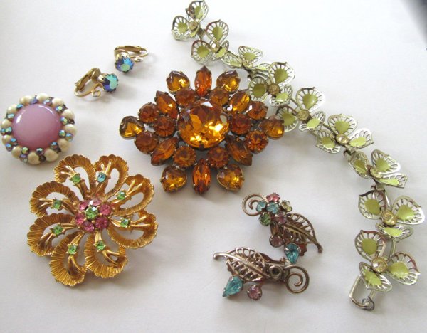 Vintage Junk Rhinestone Lot 