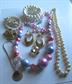 Vintage Jewelry Lot 1950s and Up Necklace Bracelet Earrings Bracelet 