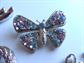 Small Vintage Jewelry Lot Figural Rhinestone Lizard Butterfly Pins Silver Tone Knot Pin Earrings 