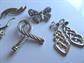 Small Vintage Jewelry Lot Figural Rhinestone Lizard Butterfly Pins Silver Tone Knot Pin Earrings 