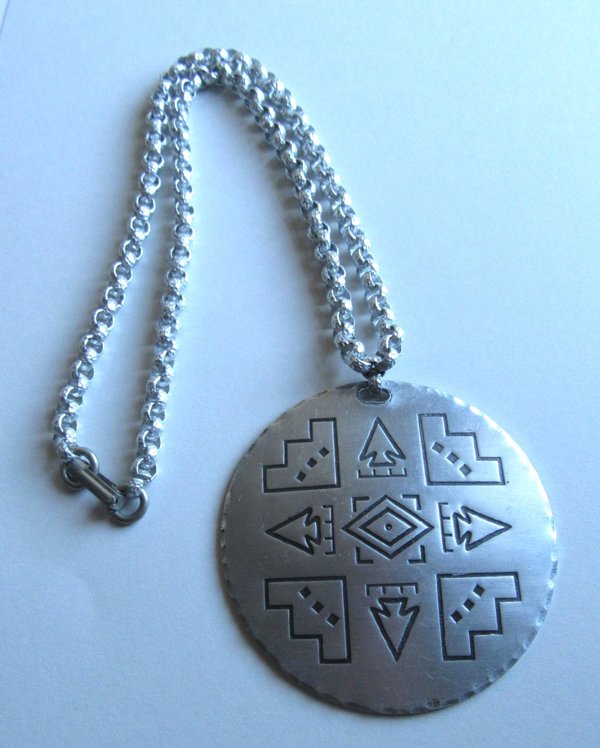 Vintage Eloxal Necklace Dated 1958 Tribal Mid Century Jewelry