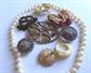 Vintage Jewelry Lot Pins Bone Ring 1950's Clip Earrings Glass Faux Pearls Oz Ruby Slippers Brooch