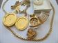 Small Vintage Jewelry Lot Avon Owl Fragrance  Pin Monet Chain Necklace Rose Transfer Locket