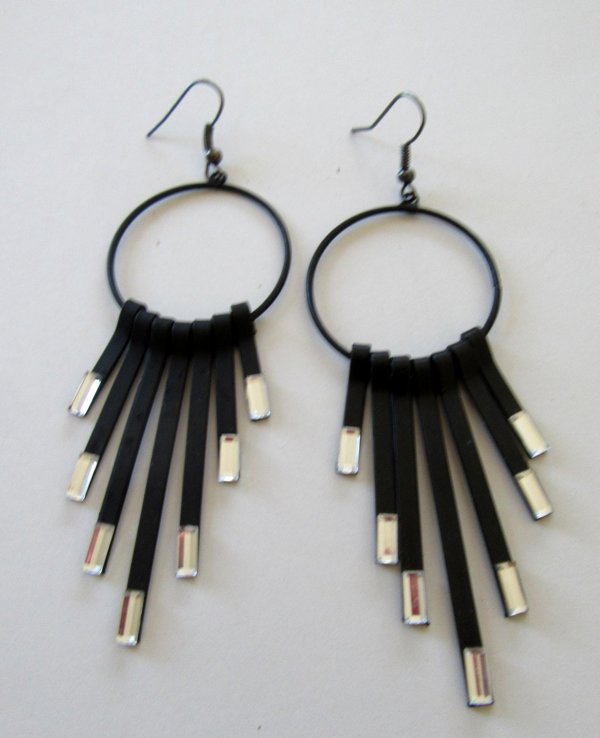 1990's Art Deco Style Rhinestone Earrings 