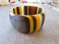 Striped Lucite Bangle Bracelet Costume Jewelry Fall Colors