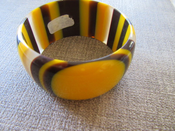 Striped Lucite Bangle Bracelet Never Worn