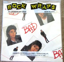 Vintage 1988 Michael Jackson "Bad" Gift Wrap Sealed Music Memorabilia