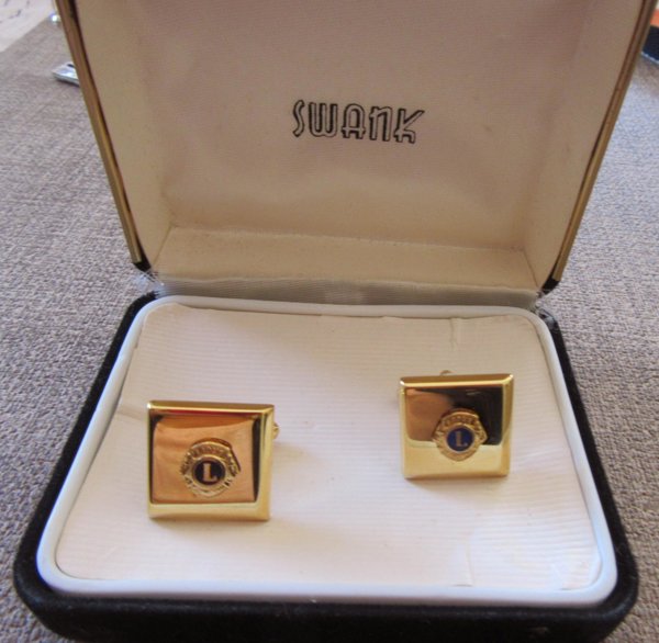 Vintage Lions Club Cufflinks  Fraternal Organization Collectibles